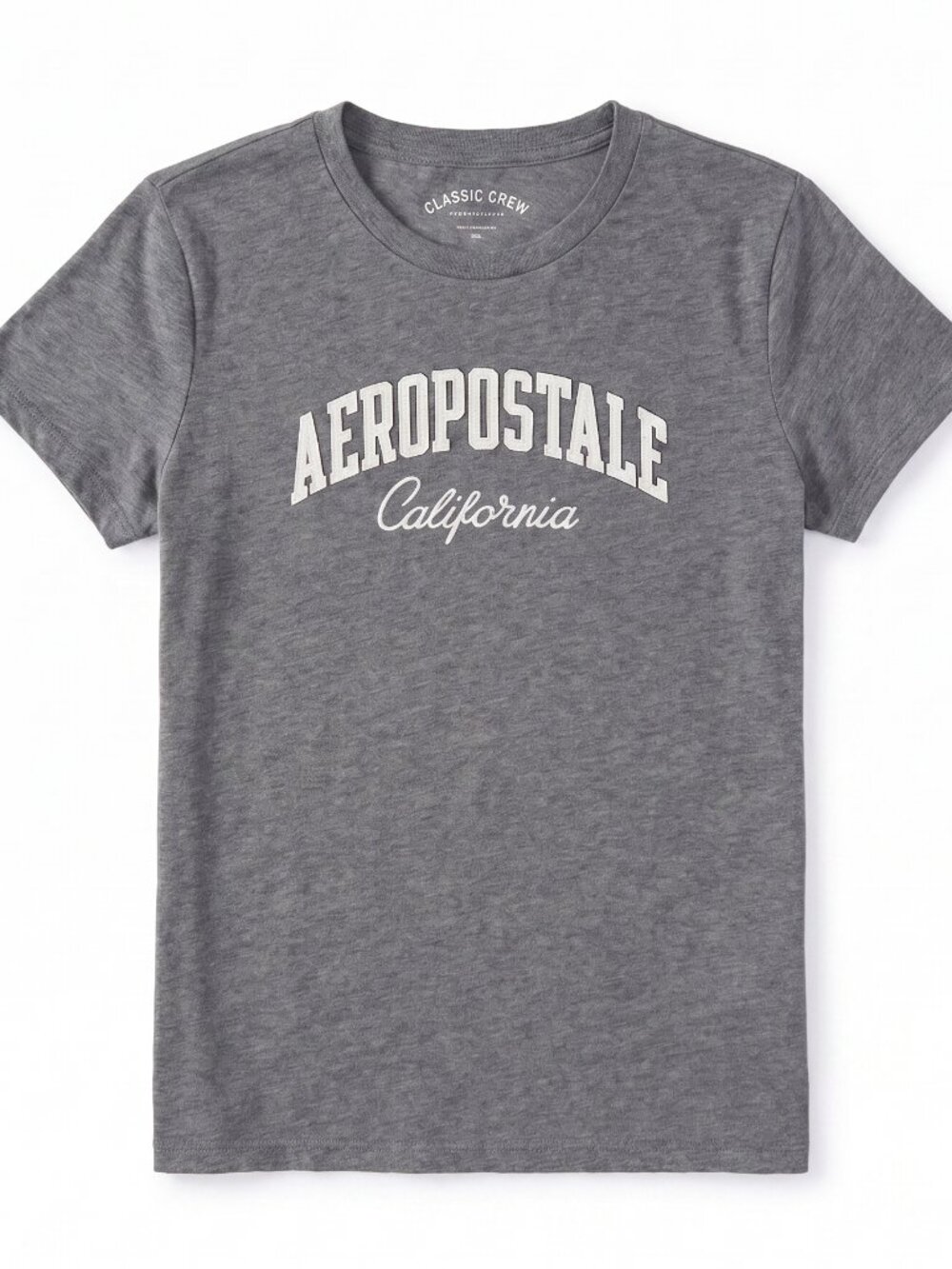 Aeropostale Woman's Grey Short Sleeve T-shirt-Brand Name White Across Front-XXL